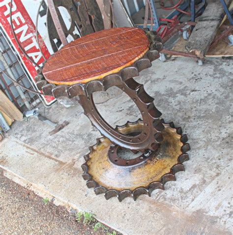 Steampunk Art Furniture Industrial Metal Side By Recycledsalvage Art