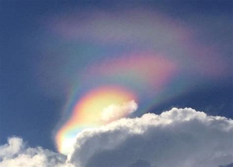 What Is Causing These Spectacular Iridescent Patterns In Clouds Labeled