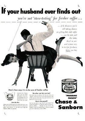 1952 Man Spanks Spanking Woman CHASE SANBORN DECORATIVE REPLICA