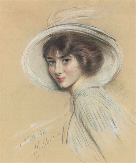 Paul César Helleu French 1859 1927 Portrait Of Mademoiselle