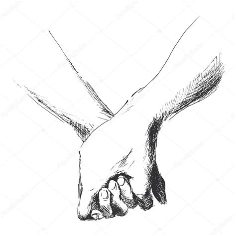 Hand Sketch Holding Hands — Stock Vector © Onot 63429223