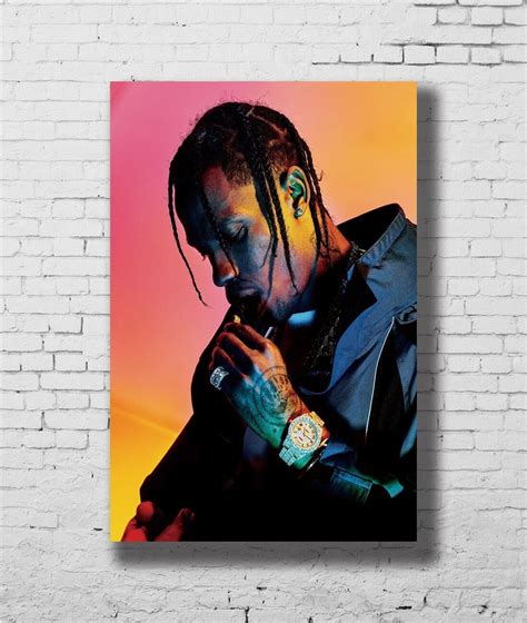 Travis Scott Best American Hip Hop Music Star Print Wall Art Framed