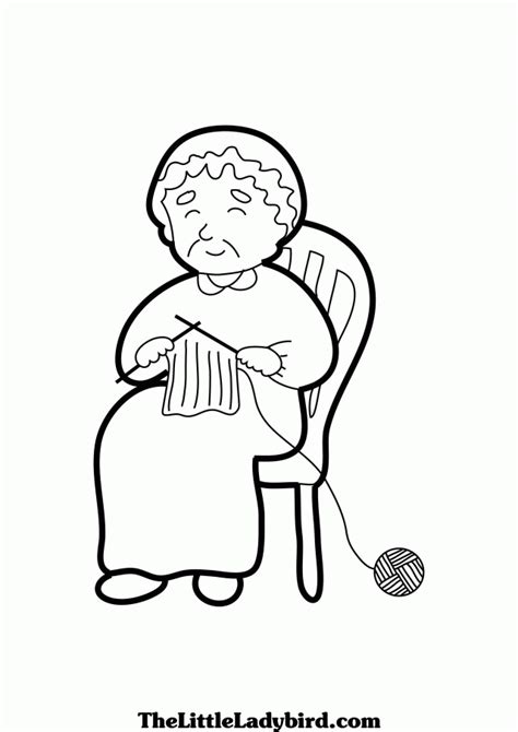 Grandmother Knitting Clipart Black And White Clip Art Library