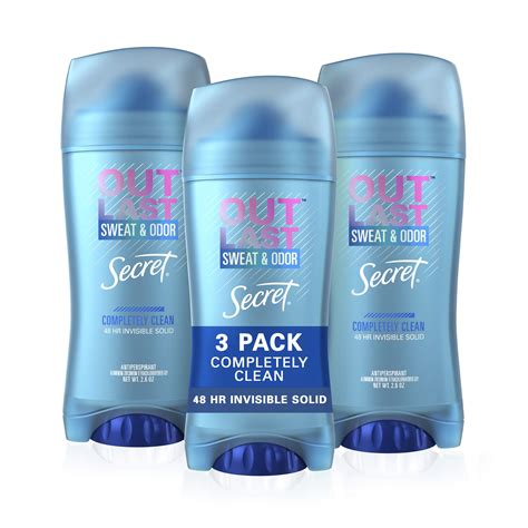 buy secret outlast invisible solid antiperspirant deodorant for women completely clean 2 6 oz