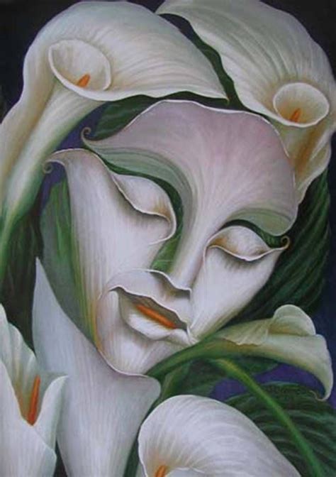 Octavio Ocampo Lady Flower 8x10 Mexican Art Art De Lillusion