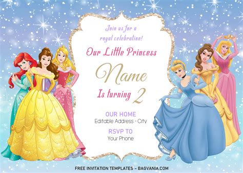Disney Princess Invitation Templates Editable With Ms Word Free