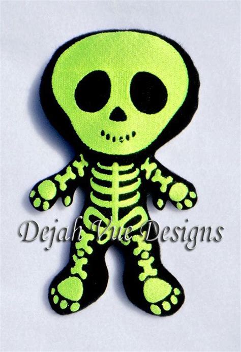 Skeleton Stuffy Embroidery Design Ith By Dejahvuedesigns On Etsy