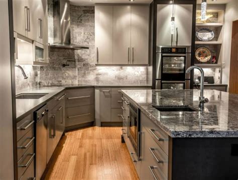 Two Tone Grey Contemporary Kitchen Design Kitchen Land Custom