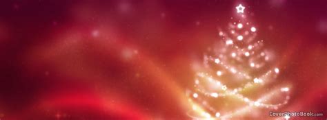 Christmas Tree Red Blur Lights Facebook Cover Holidays