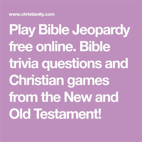 Play Bible Jeopardy Free Online Bible Trivia Questions And Christian
