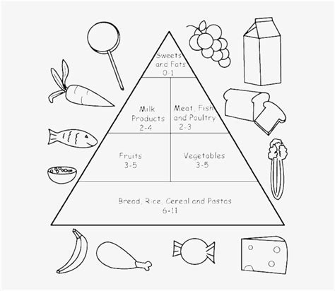 Nutritious Food Pyramid Coloring Pages Transparent PNG 600x739 Free