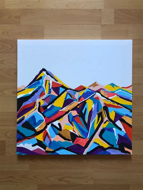 Abstract Art Modern Abstract Geometric Painting Mountain Painting