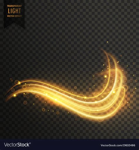 Golden Swirl Magic Light Effect Royalty Free Vector Image