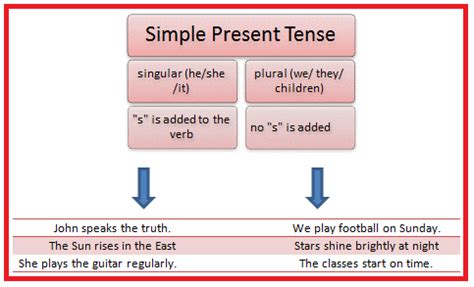 English tense forms in the formulas of the tenses for memorizing. Learning Simple Present Tense with examples - eAge Tutor