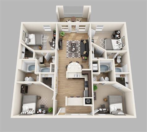 Simple Perfect 4 Bedroom Apartments Floor Plans Lux13 Apartments