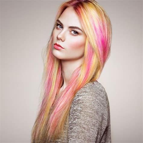 42830 Beauty Model Girl Colorful Hair Makeup Stock Photos Free
