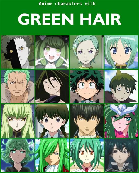 Anime Characters With Green Hair V2 By Jonatan7 On Deviantart