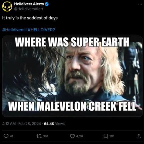 Helldivers 2 Community Briefly Mourns The Loss Of Malevelon Creek A