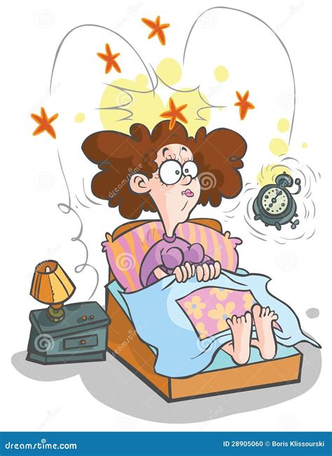 Cartoon Waking Up Woman Stock Photo Image