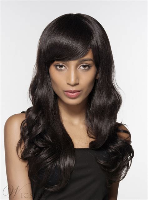 Mishair Elegant Long Wavy Human Hair Capless Wig 24