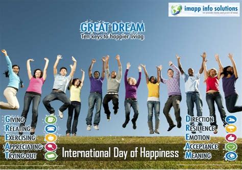 Great Dream Ten Keys To Happier Living International Day Of