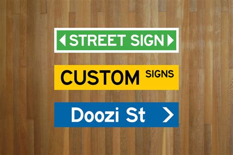 Custom Nz Style Mini Street Sign Doozi