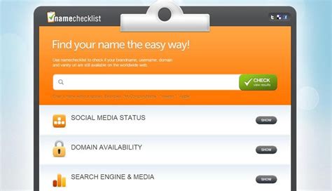 namechecklist comprueba si un nombre de usuario está disponible en las