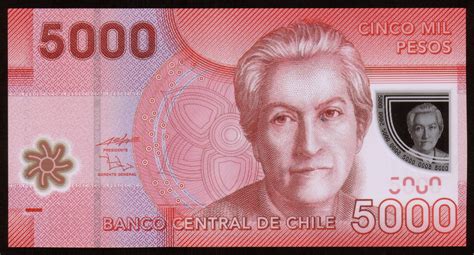 Chile 5000 Pesos Banknote 2009 Gabriela Mistralworld Banknotes And Coins