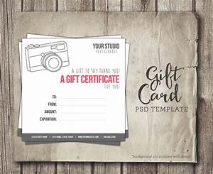 Photography Gift Card Template Digital Gift Certificate