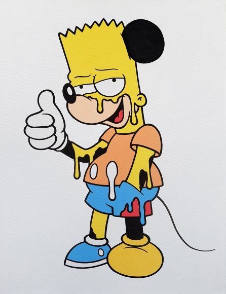 Bart Raton Acrylic On Canvas 40 X 30 Cartoon Painting