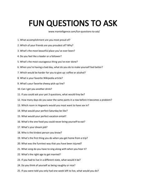 68 Fun Questions To Ask Spark Engaging Conversations Questions To