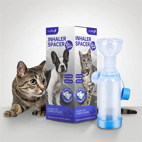 Vivélle Inhalateur portatif avec masques pour animaux domestiques chat et chien Espaceur d
