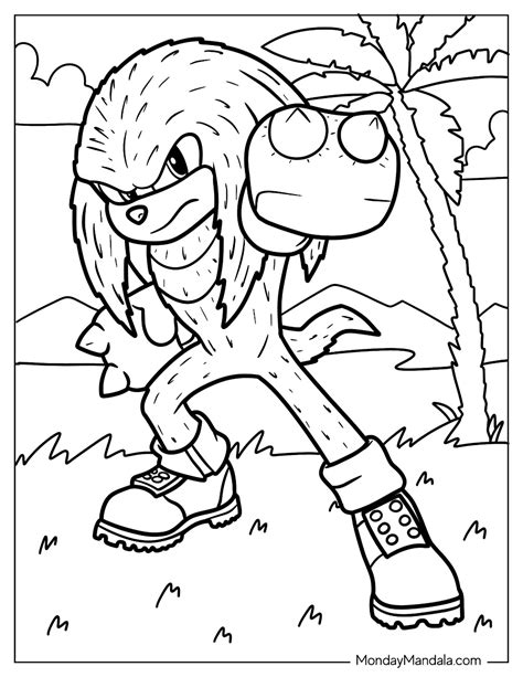 20 Knuckles Coloring Pages Free PDF Printables