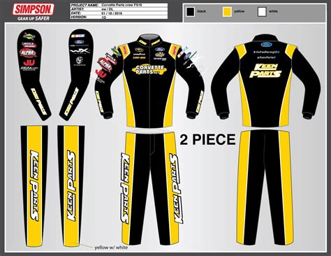 Fire Suits Black Yellow And White Black N Yellow Corvette