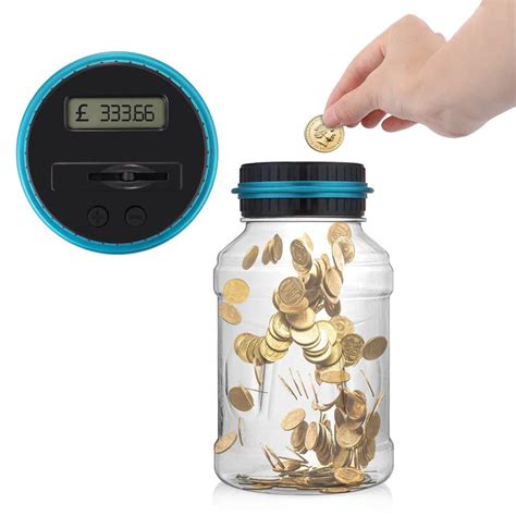 Lcd Digital Coin Counter Electronic Jumbo Jar Sorter Money Box Counts