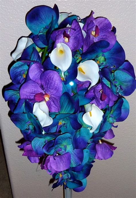 Items Similar To Orchid Calla Lily Cascading Bouquet On Etsy