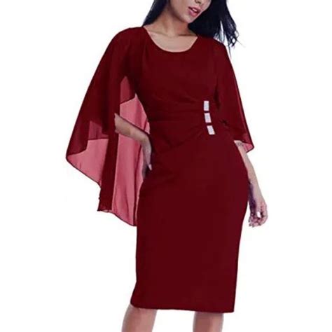 lalagen dresses lalagen womens chiffon plus size ruffle flattering cape sleeve bodycon party