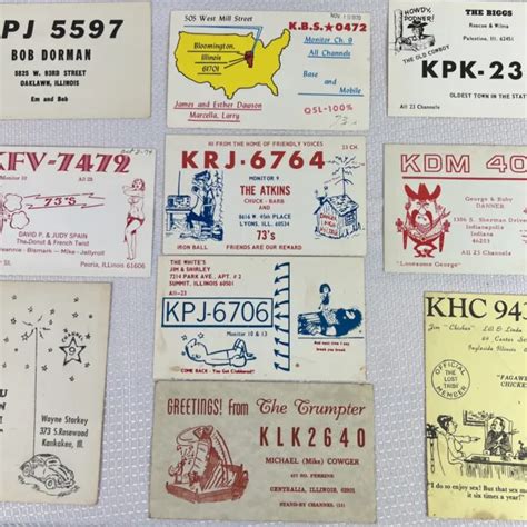 Vintage Qsl Radio Cards Amateur Radio Qsl Cards Lot Illinois Radio Cards Lot 10 1499 Picclick