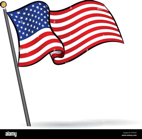 American Flag Waving Drawing