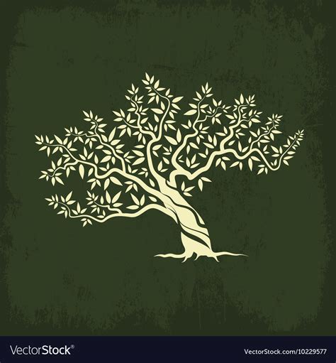 Olive Tree Silhouette Icon Isolate Royalty Free Vector Image
