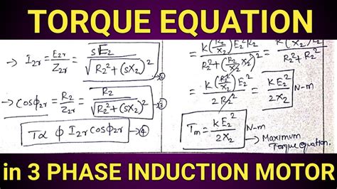 Torque Equation Of 3 Phase Induction Motor Tamil Wisdom Krishna