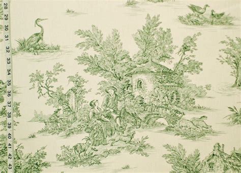 Green Toile Fabric French Country Double Wide From Brick House Fabric