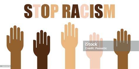 vetores de mãos para cima bandeira vetorial anti racismo parar racista conceito de raça de