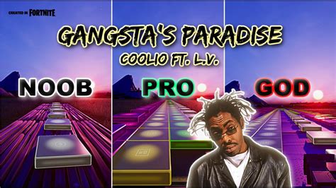 Coolio Gangstas Paradise Noob Vs Pro Vs God Fortnite Music Blocks
