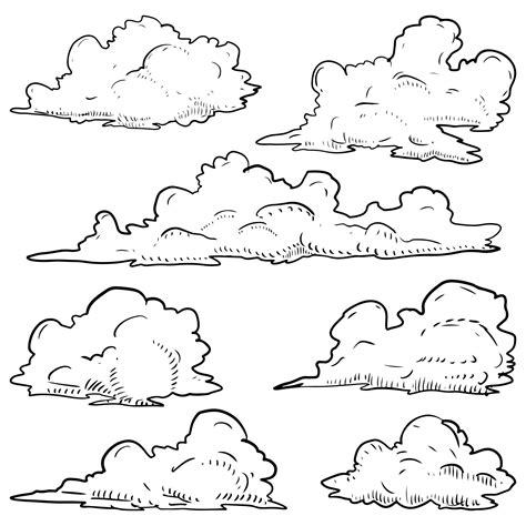 doodle set of hand drawn clouds isolated for concept design vector illustration 8888797