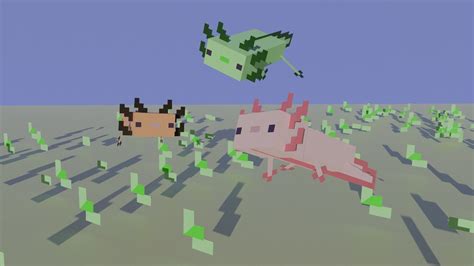 Minecraft Axolotl Modle 3d Model Blend