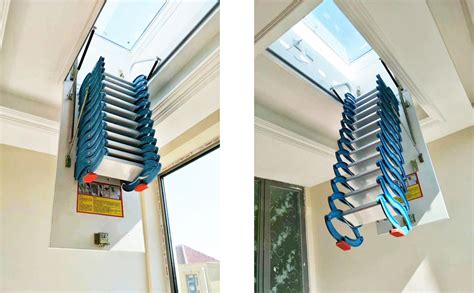 Intbuying Attic Ceiling Ladder Ceiling Folding Ladder Stairs Carbon