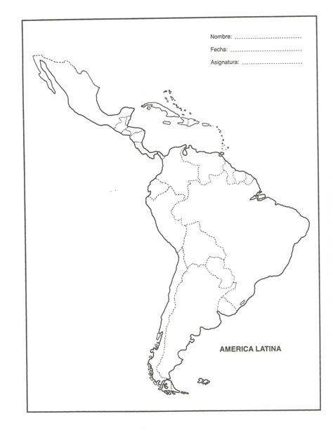 America Latina Mapa Sin Nombres Justinhubbard Me And Mapa De America