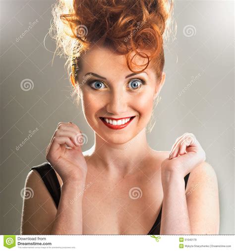 Beautiful Excited Red Haired Girl Stock Image Image Of Gorgeous Girl