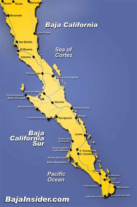 Detailed Baja California Map Free Printable Maps